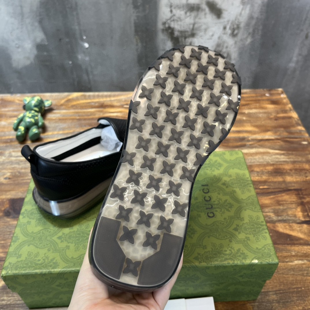 Gvc*1 Men’s Perforated Slip On Sneaker Black For Men 407364