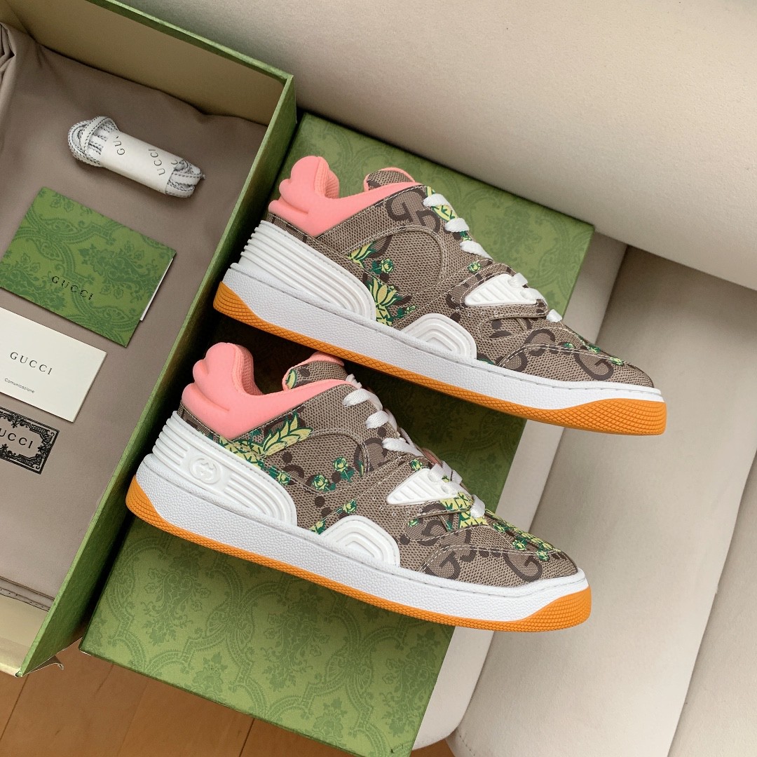 Gvc*1 Men’s Basket Sneaker Print Pineapple Brown Pink For Men 661301