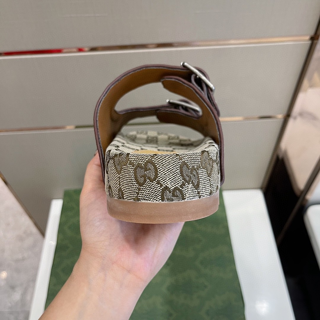 Gvc*1 Women’s Slide Sandal With Straps Beige And Ebony For Women 658020 2HK60 9791