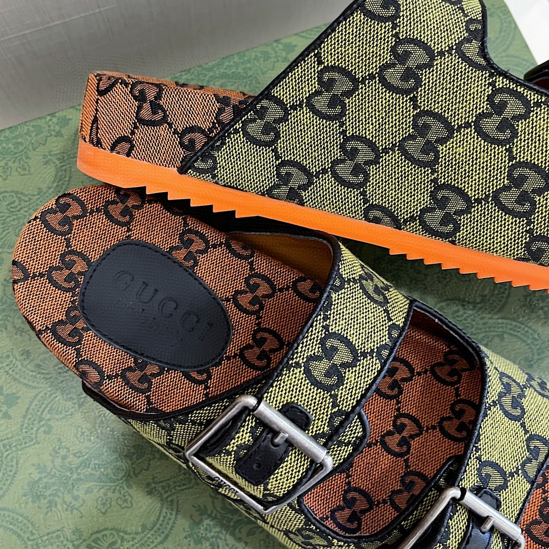 Gvc*1 Women’s Slide Sandal With Straps Orange And Green For Women 658020 2HK60