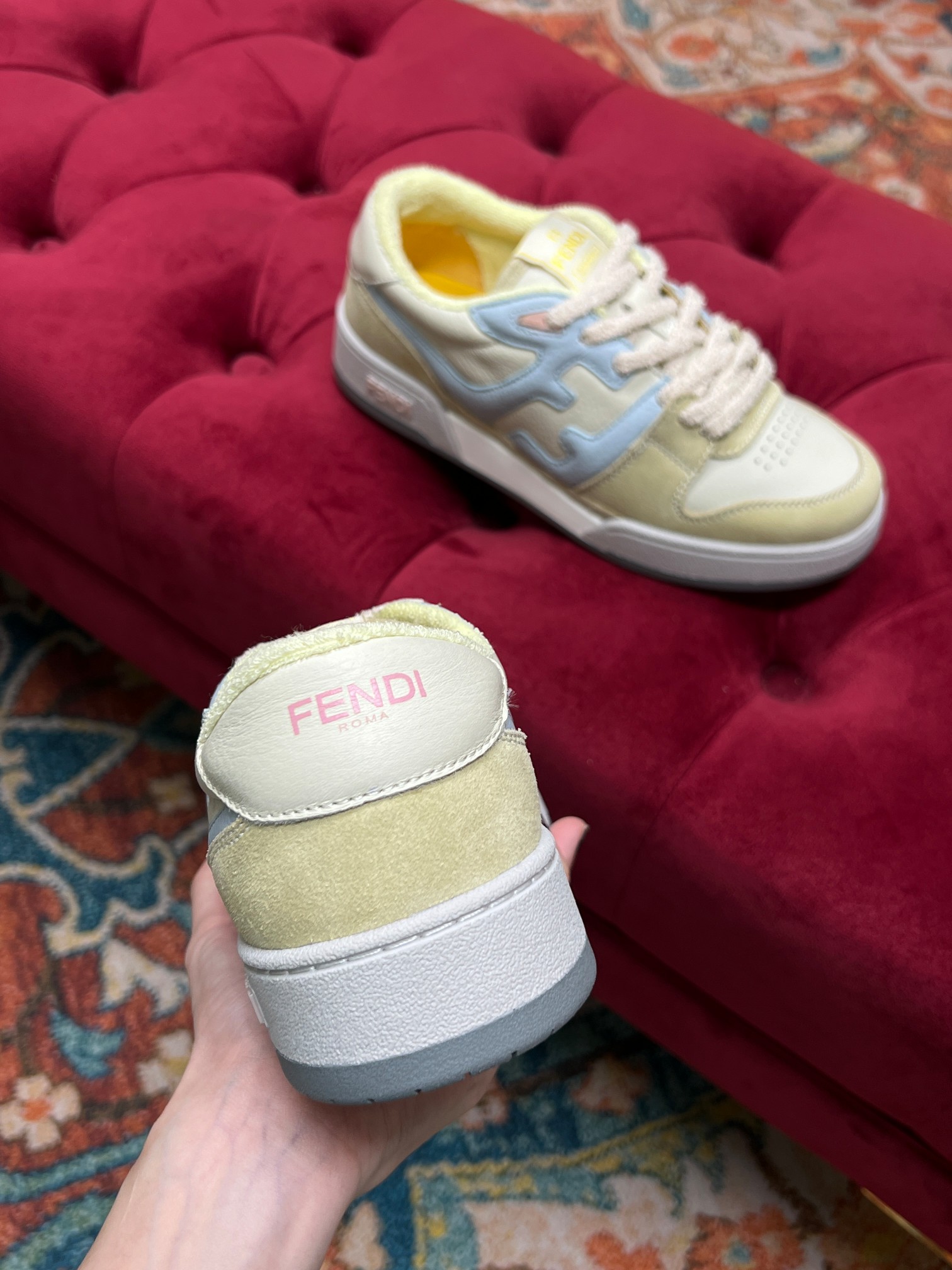 F**di Match Low Tops In Yellow For Women 8E8252AI1NF1H1F