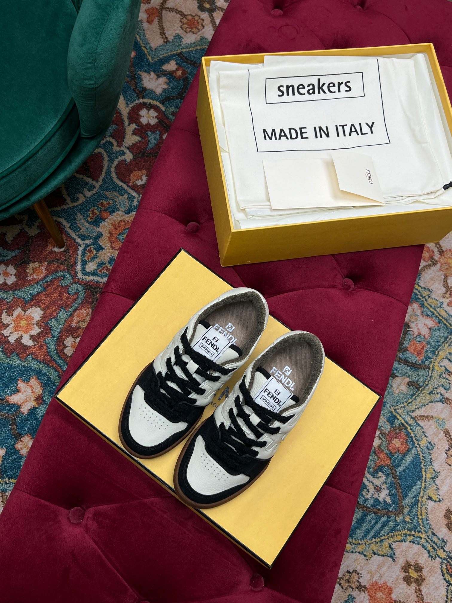 F**di Match Low Tops In Black For Women 8E8252AHH2F1FZB