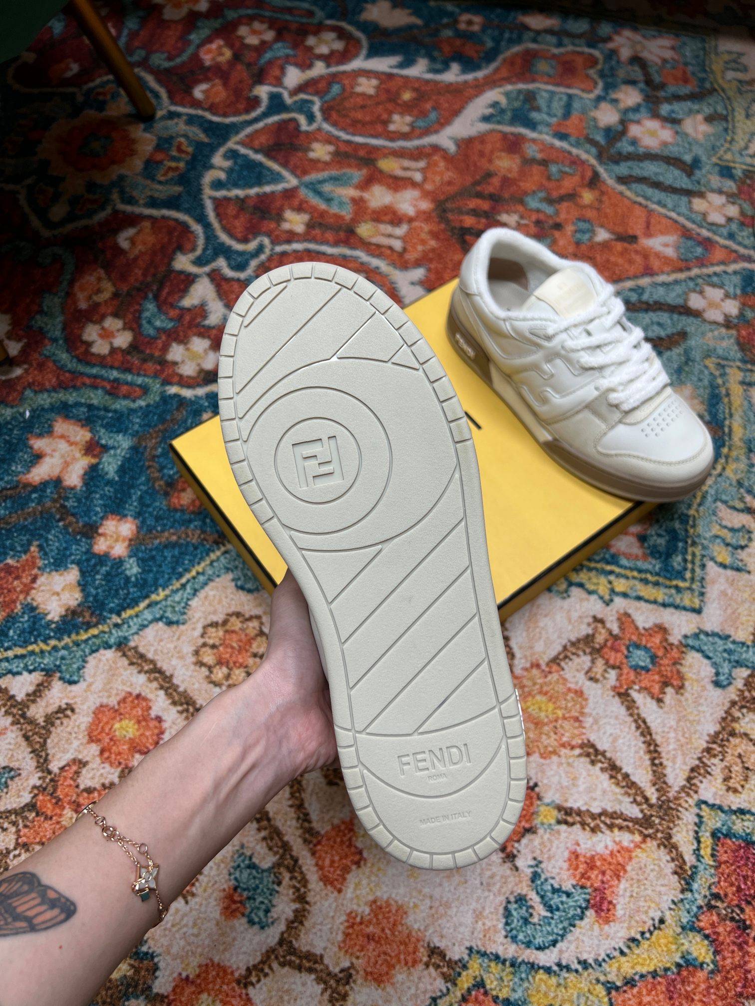 F**di Match Low Tops In White For Women 8E8252AHH2F1FHS