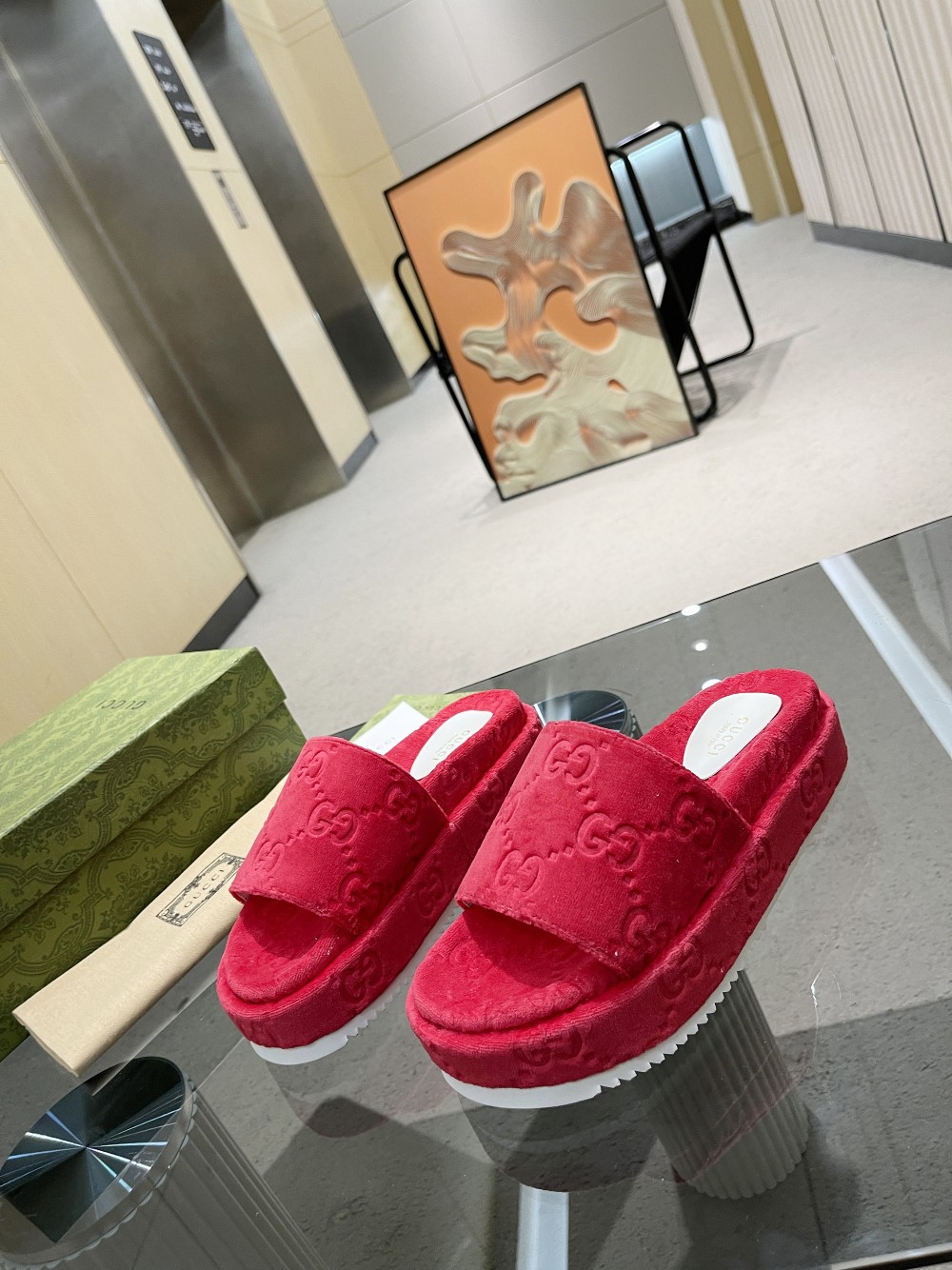 Gvc*1 Women’s GG Platform Sandal Red For Women GG