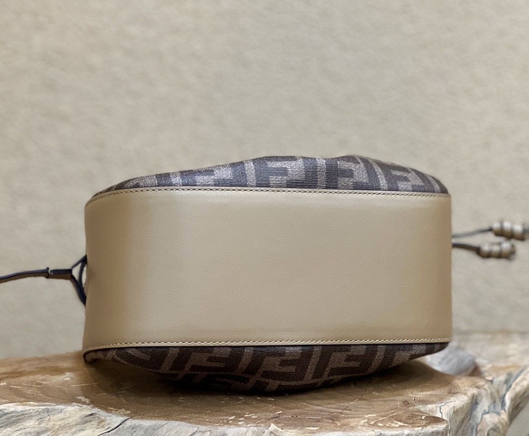 F**di Pomodorino Brown FF Fabric Mini Bag For Woman 17cm/6.5in 8BS059AHWVF1GE3