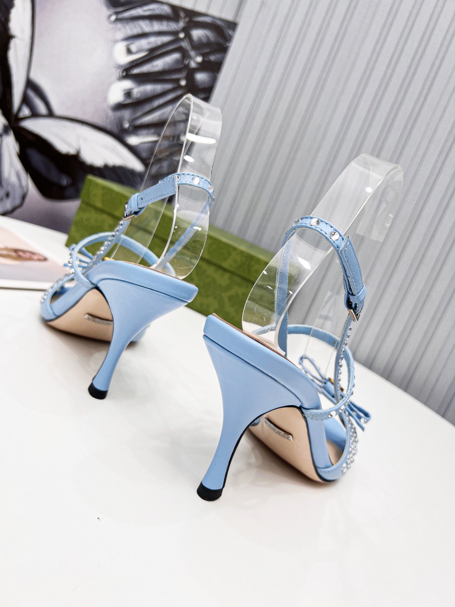 Gvc*1 Women’s Sandal With Crystals Light Blue For Women GG