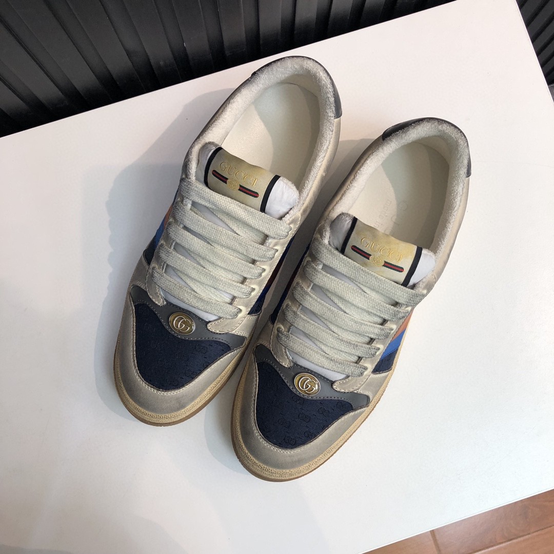 Gvc*1 Women’s GG Screener Distressed White Blue For Women 546551 99W20 4368