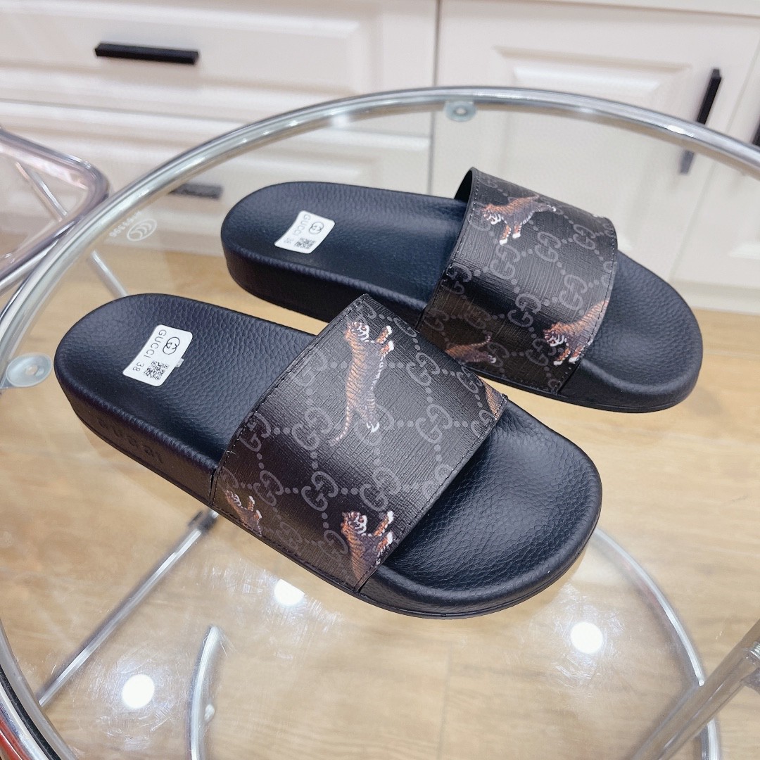 Gvc*1 Women’s GG Svp*me Slide Tiger Black For Women 407345 G0K00 1084