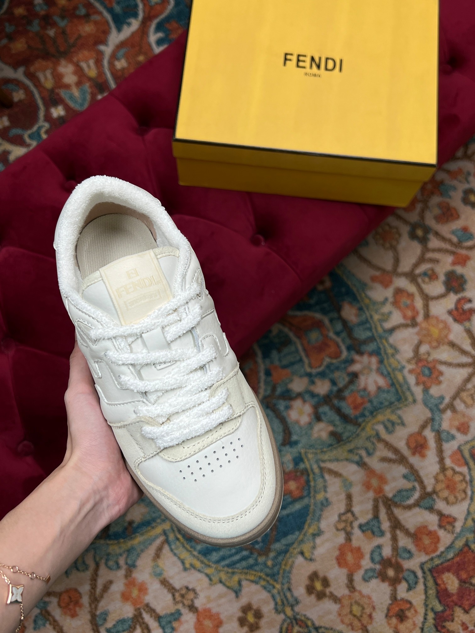 F**di Match Low Tops In White For Women 8E8252AHH2F1FHS