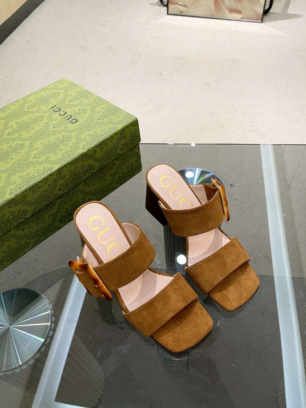 Gvc*1 Women’s Sandal With Bamboo Buckle Brown For Women GG