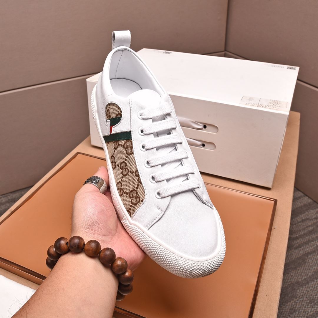 Gvc*1 Men’s GG Sneaker With Web G White And Beige For Men