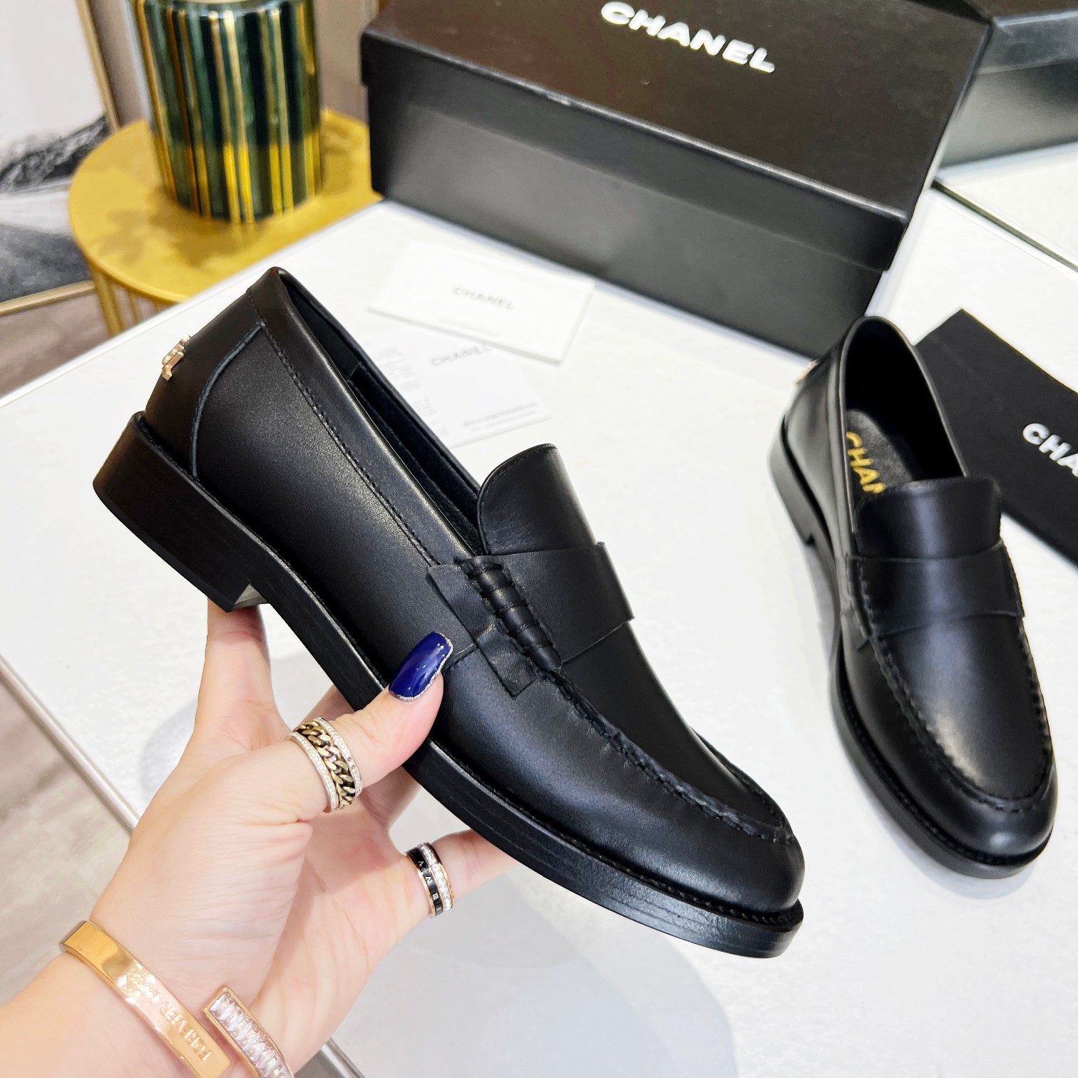 Ch**el Women’s Loafers Black For Women 1.2 in/3cm