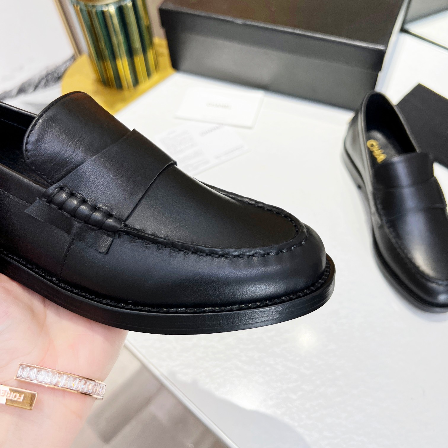 Ch**el Women’s Loafers Black For Women 1.2 in/3cm