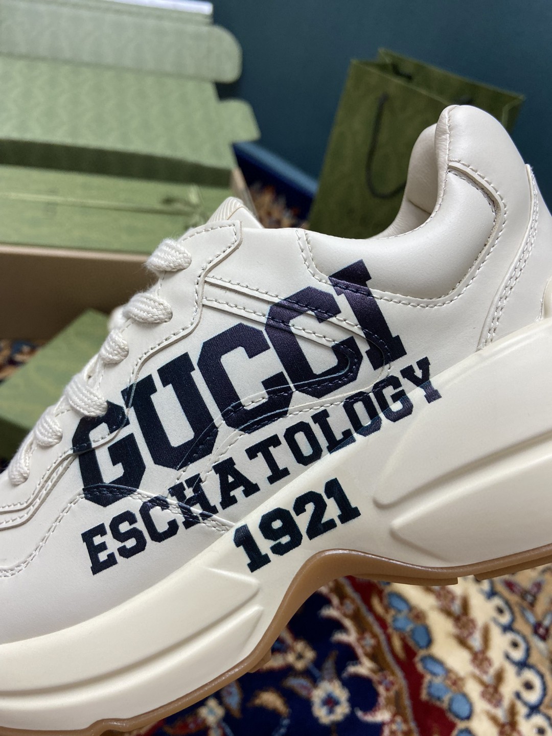 Gvc*1 Men’s Rhyton Sneakers With 25 White Ivory For Men ‎663339 2SH00 9522