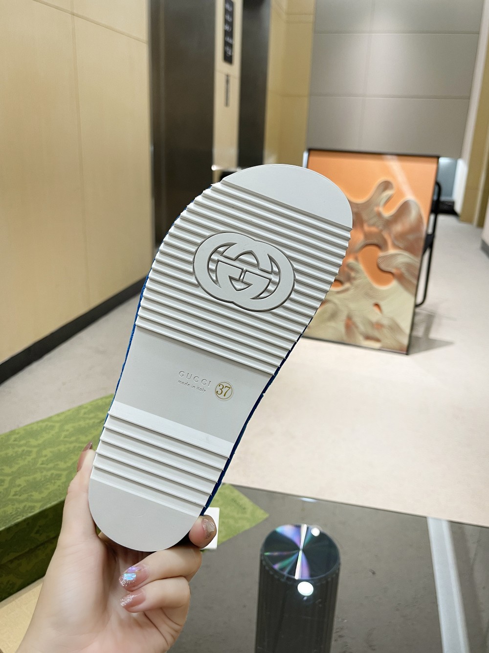 Gvc*1 Women’s GG Platform Sandal Blue For Women GG