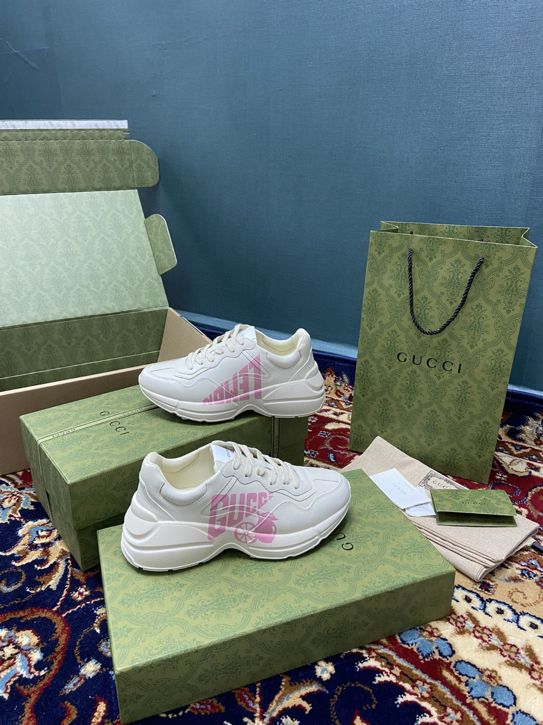 Gvc*1 Women’s Rhyton Sneakers With Lemon Gvc*1 White Ivory For Women ‎684899