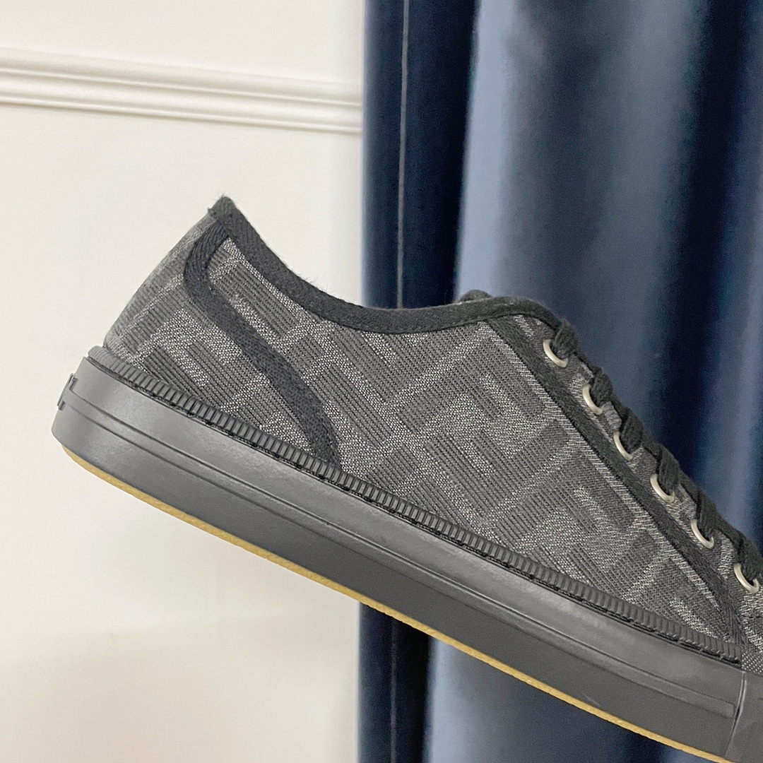 F**di Domino Black FF Fabric Low-Tops For Women