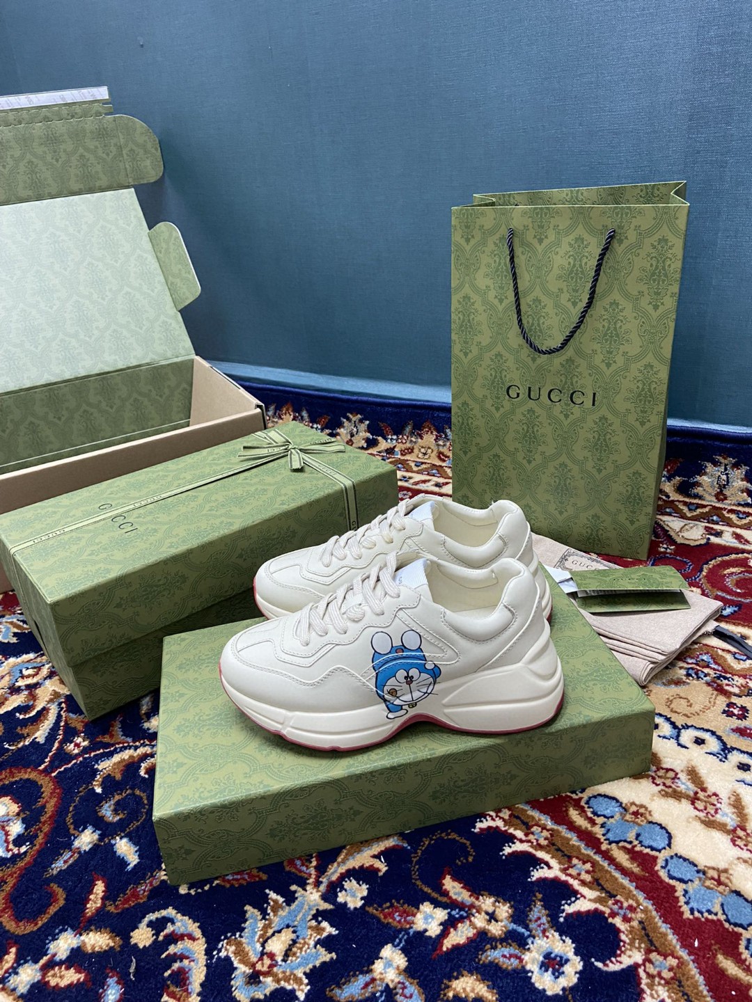 Doraemon x Gvc*1 Women’s Rhyton Sneaker White Ivory For Women 655025 DRW00 9522