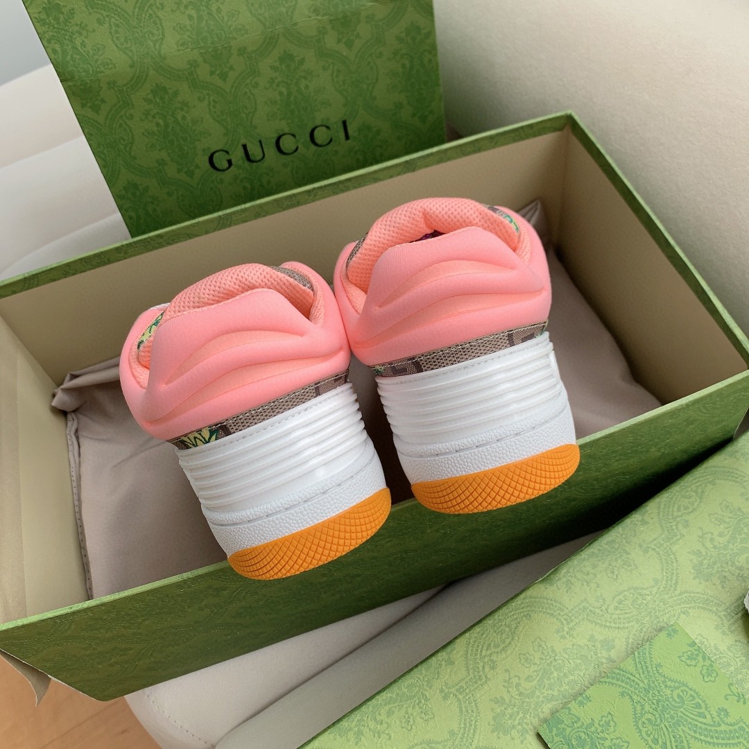 Gvc*1 Men’s Basket Sneaker Print Pineapple Brown Pink For Men 661301