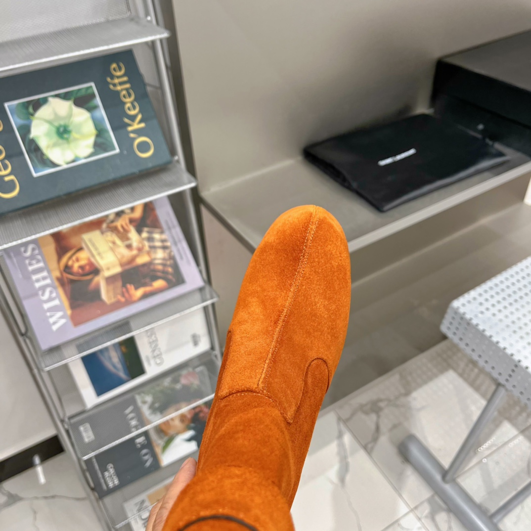 Sa1nt Lau*nt Women’s Cherry Buckle Platform Booties Orange For Women Y51