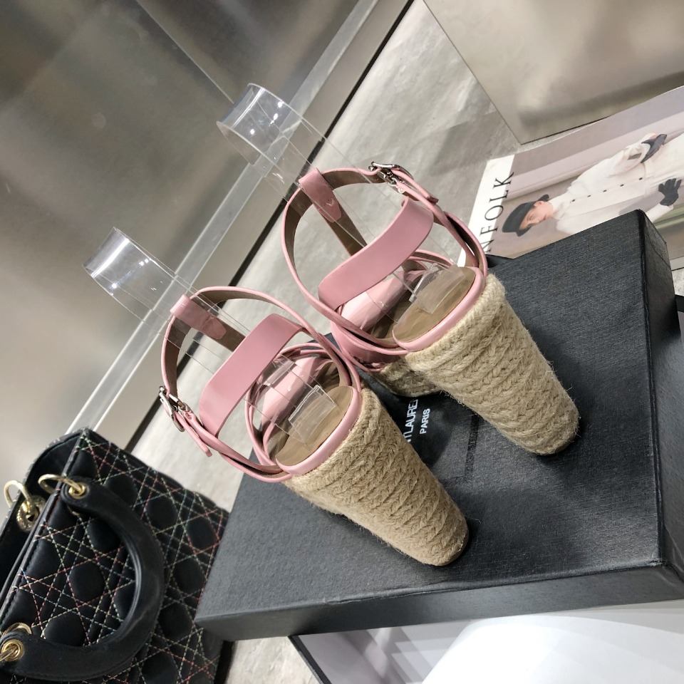 Sa1nt Lau*nt Women’s Tribute Espadrilles Wedge Pink For Women Y51