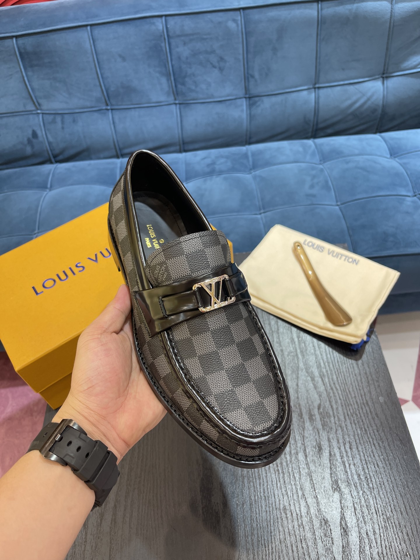 L0vis Vuittion Major Loafer Gray For Men LV