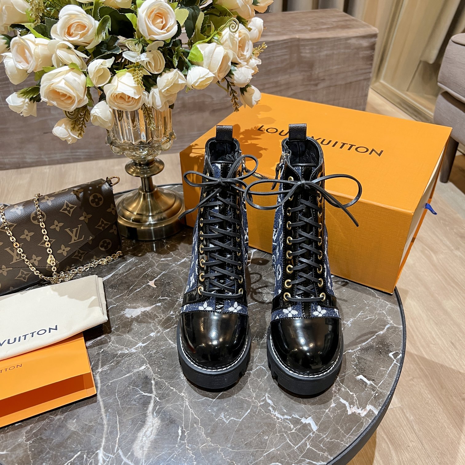 L0vis Vvtt0n Women’s Star Trail Ankle Boots Blue For Women LV