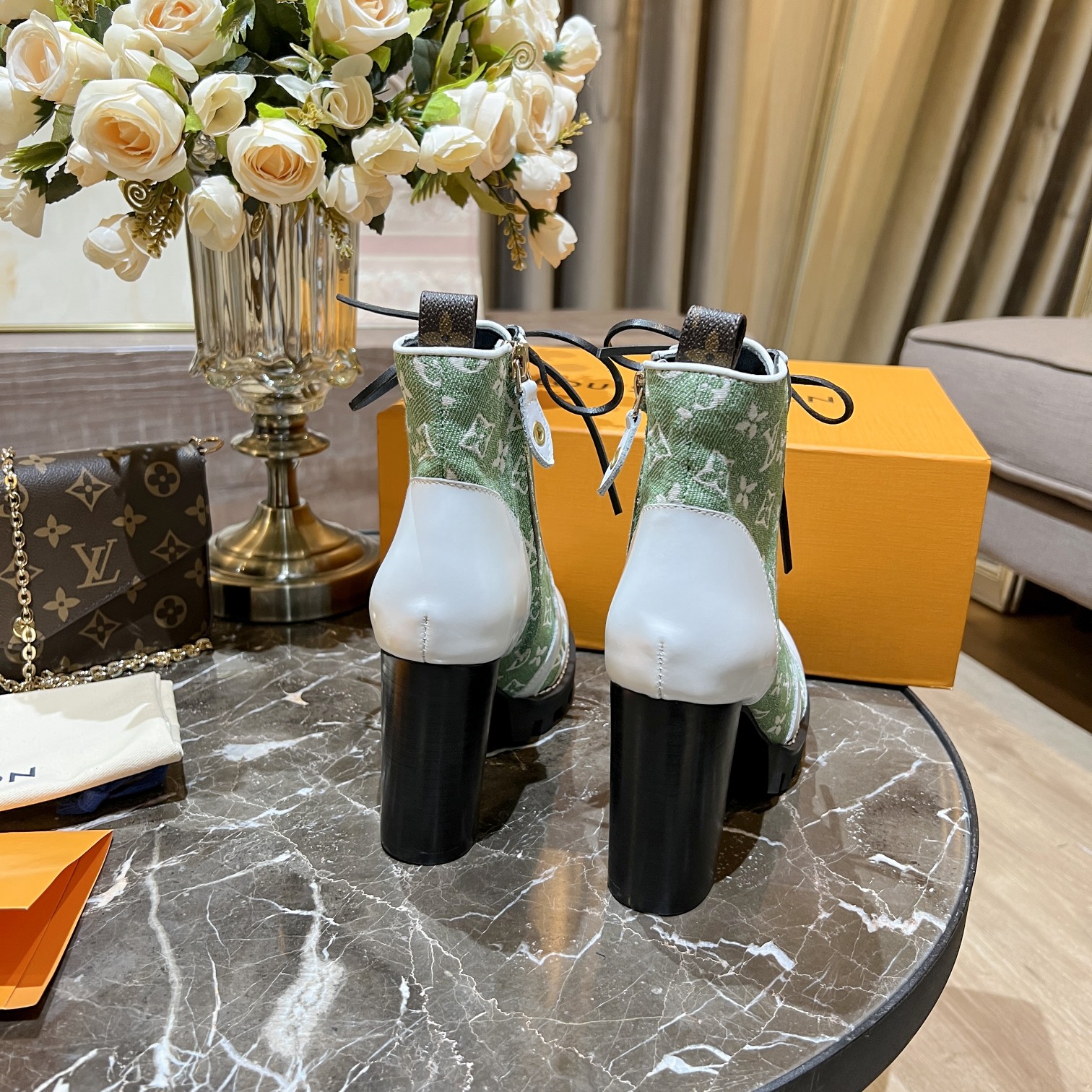 L0vis Vvtt0n Women’s Star Trail Ankle Boots Green For Women LV