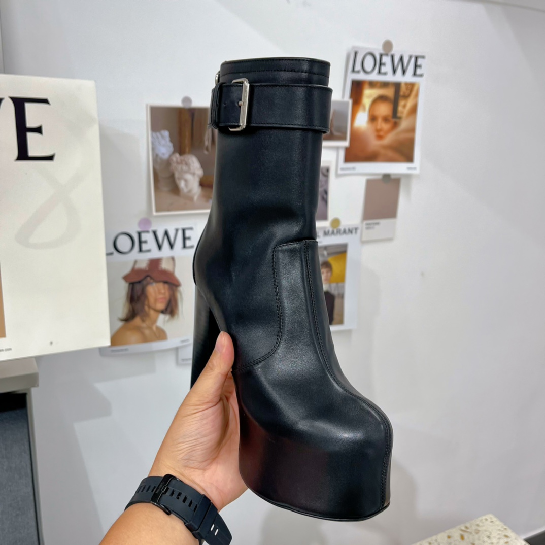 Sa1nt Lau*nt Women’s Cherry Buckle Platform Booties Black For Women Y51 6876621Y8001000