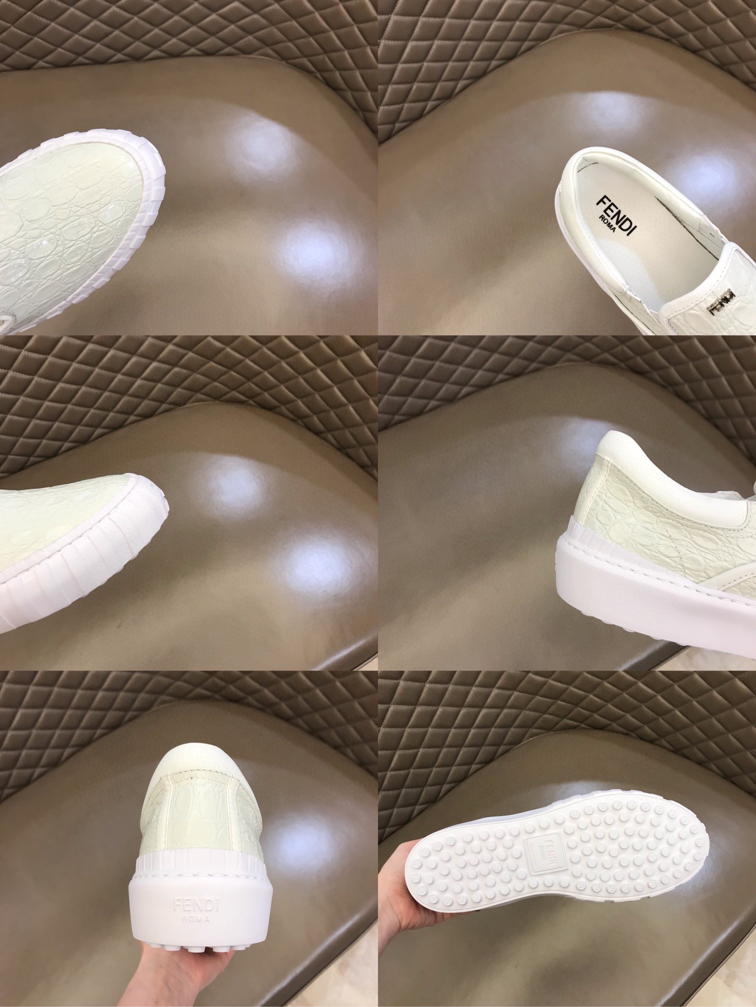 F**di Force Slip On Sneakers White For Men 7E1454