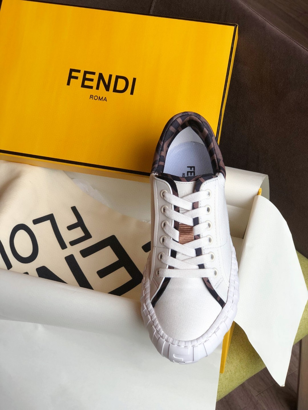 F**di Force FF Lace-Ups Sneakers White For Men 7E1414AF5A