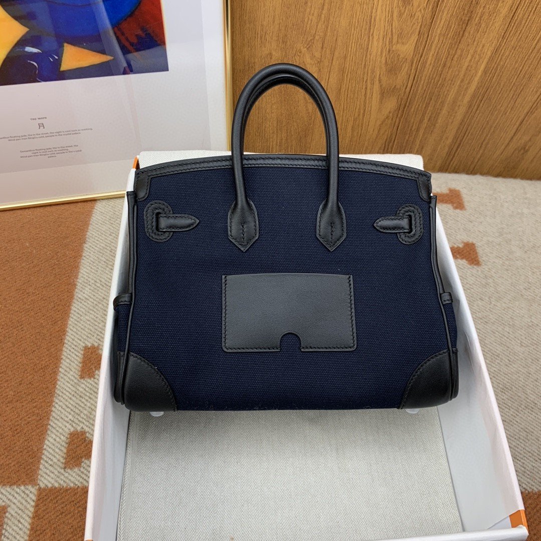 H**me5 Birkin Cargo 25 Dark Blue, SIlver Toned Hardware Bag For Women, Women’s Handbags, Shoulder Bags 9.8in/25cm