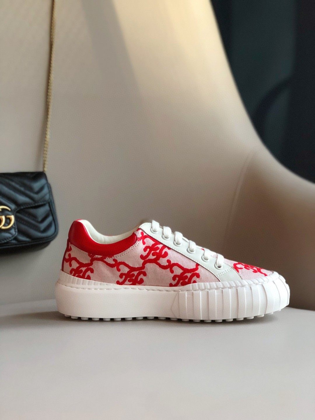 F**di Force Low Tops Sneakers Red For Men 7E1520