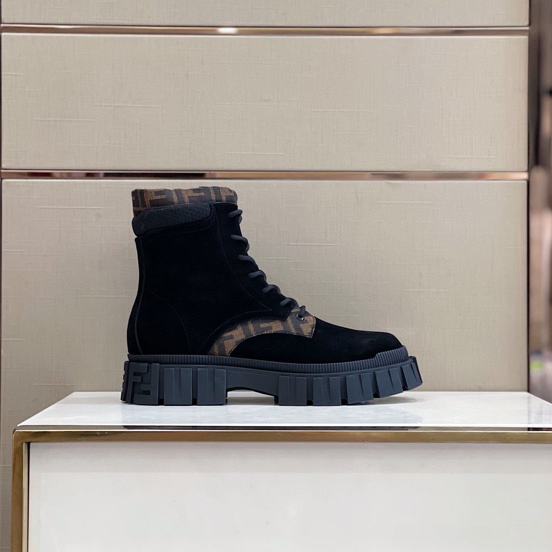 F**di Force High Tops Boots Brown For Men 7U1458