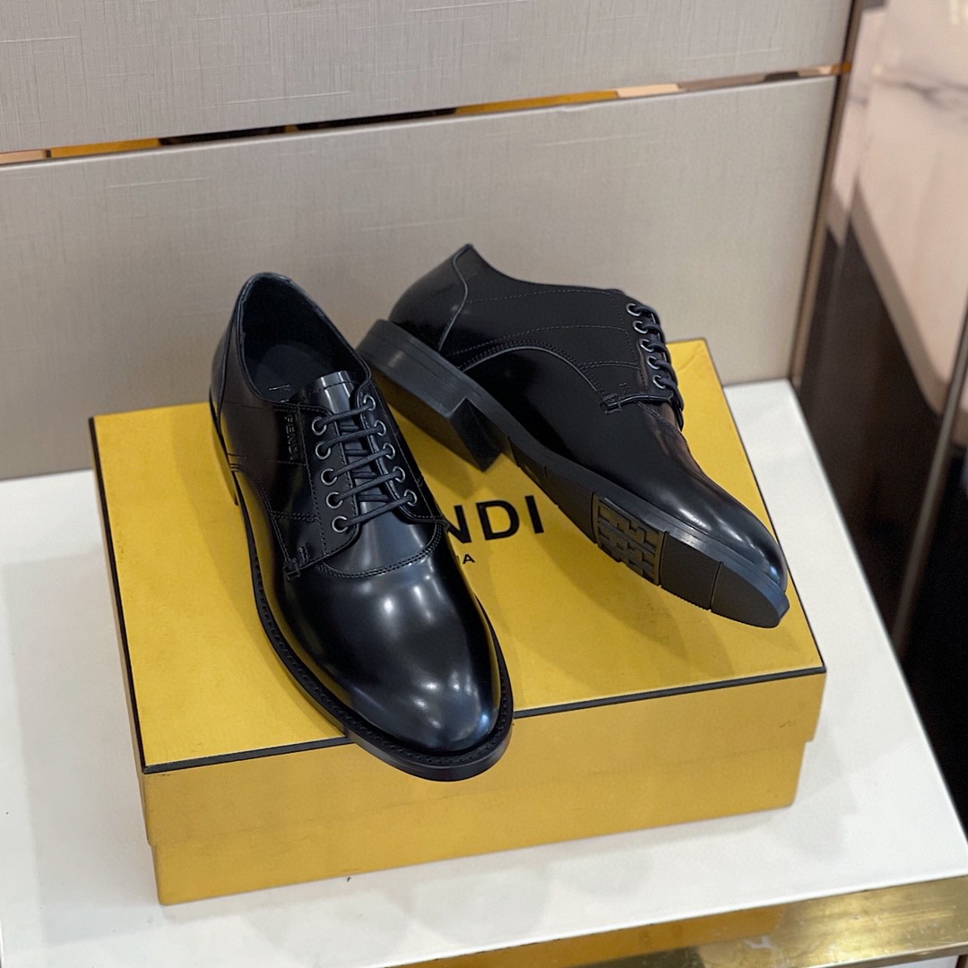 F**di Force Shiny Black Shoes For Men