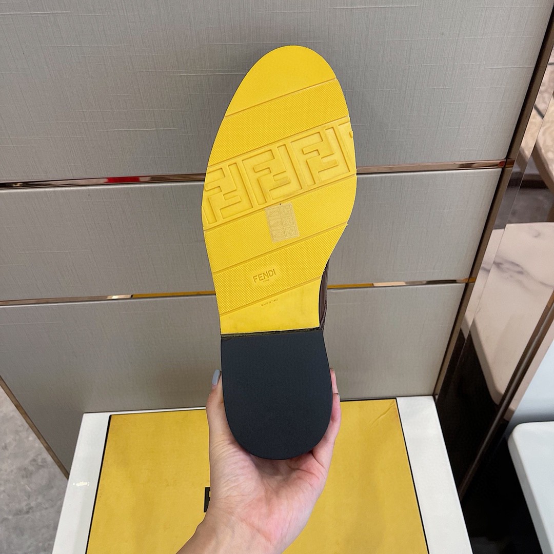 F**di Force Shiny Brown Shoes For Men