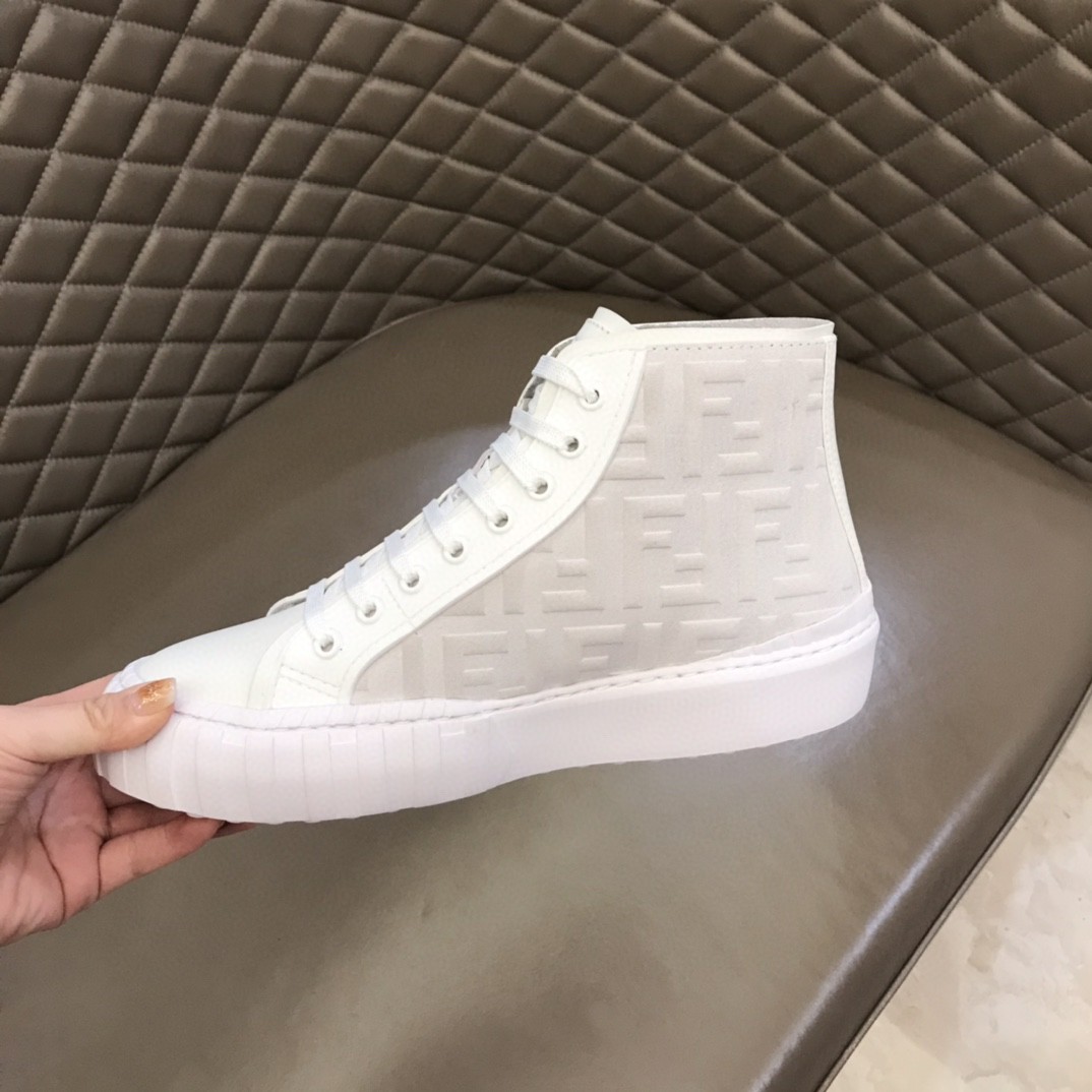 F**di Flow High Tops Sneakers White For Men 7E1424