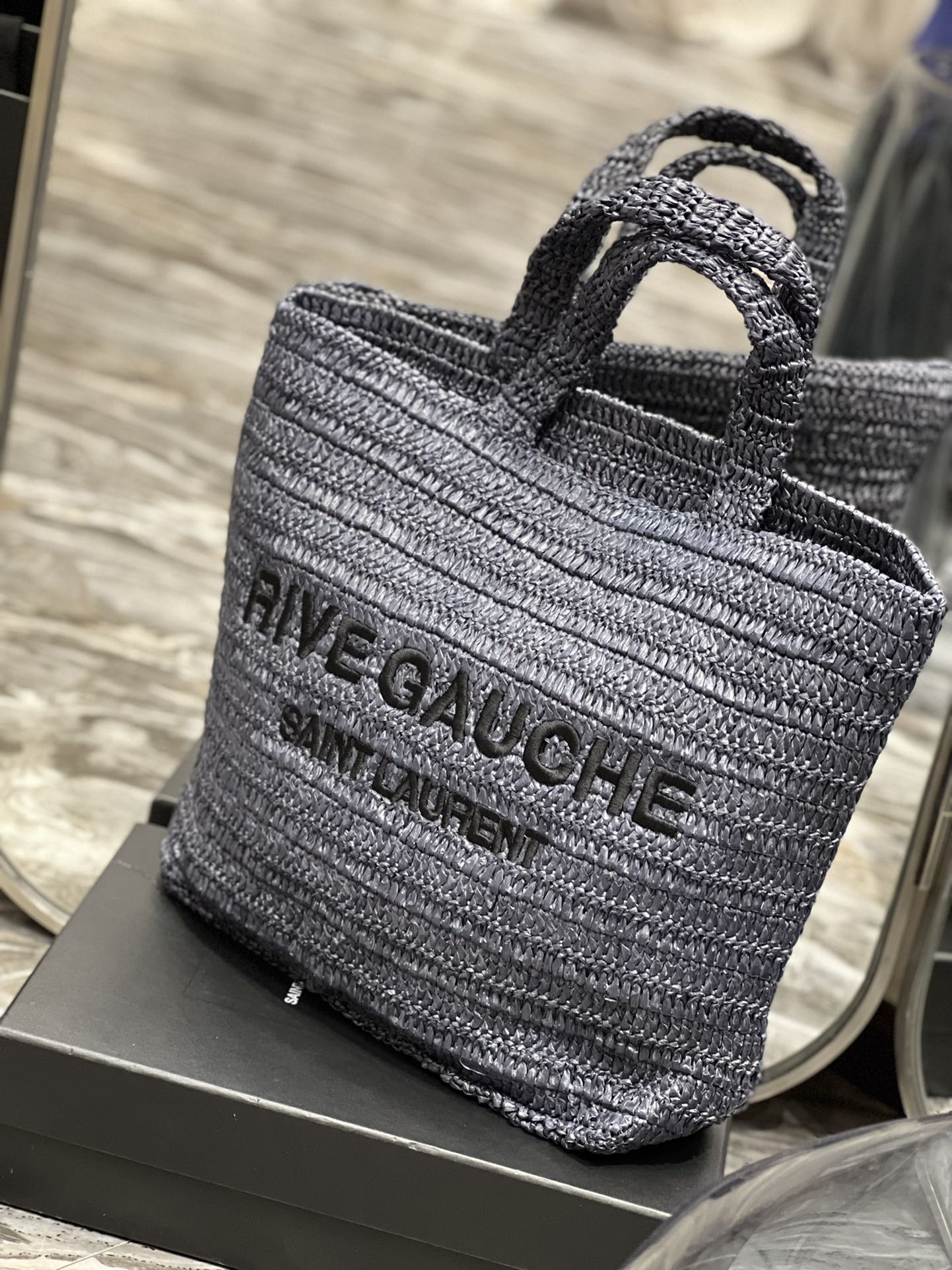 Sa1nt Lau*nt Rive Gauche S*pple Tote Bag Grey For Women, Women’s Bags 15in/38cm Y51
