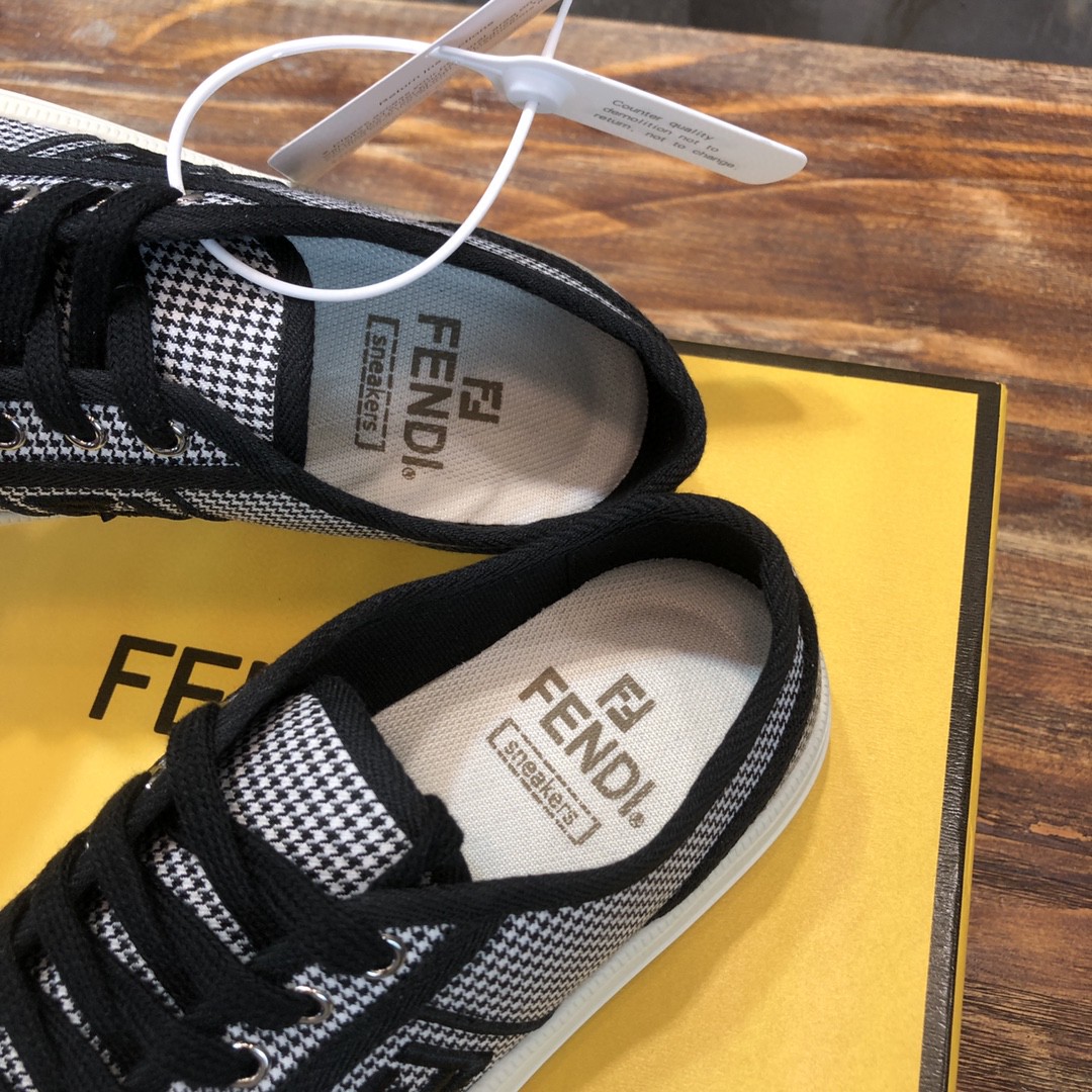 F**di Domino Fabric Sneakers Black For Women