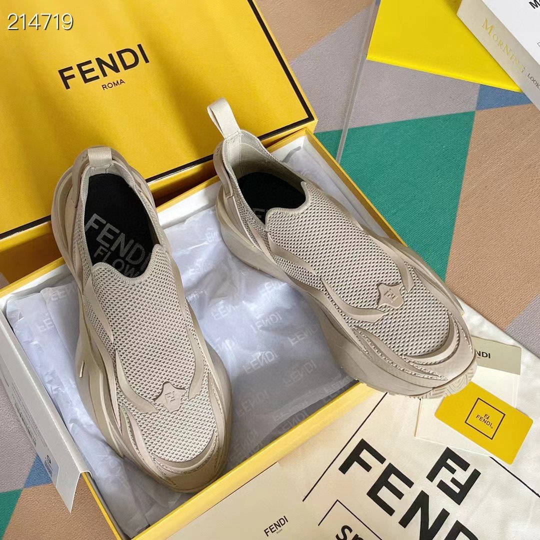 F**di Flow Beige Sneakers For Men 7E1504AHI8F0EJB