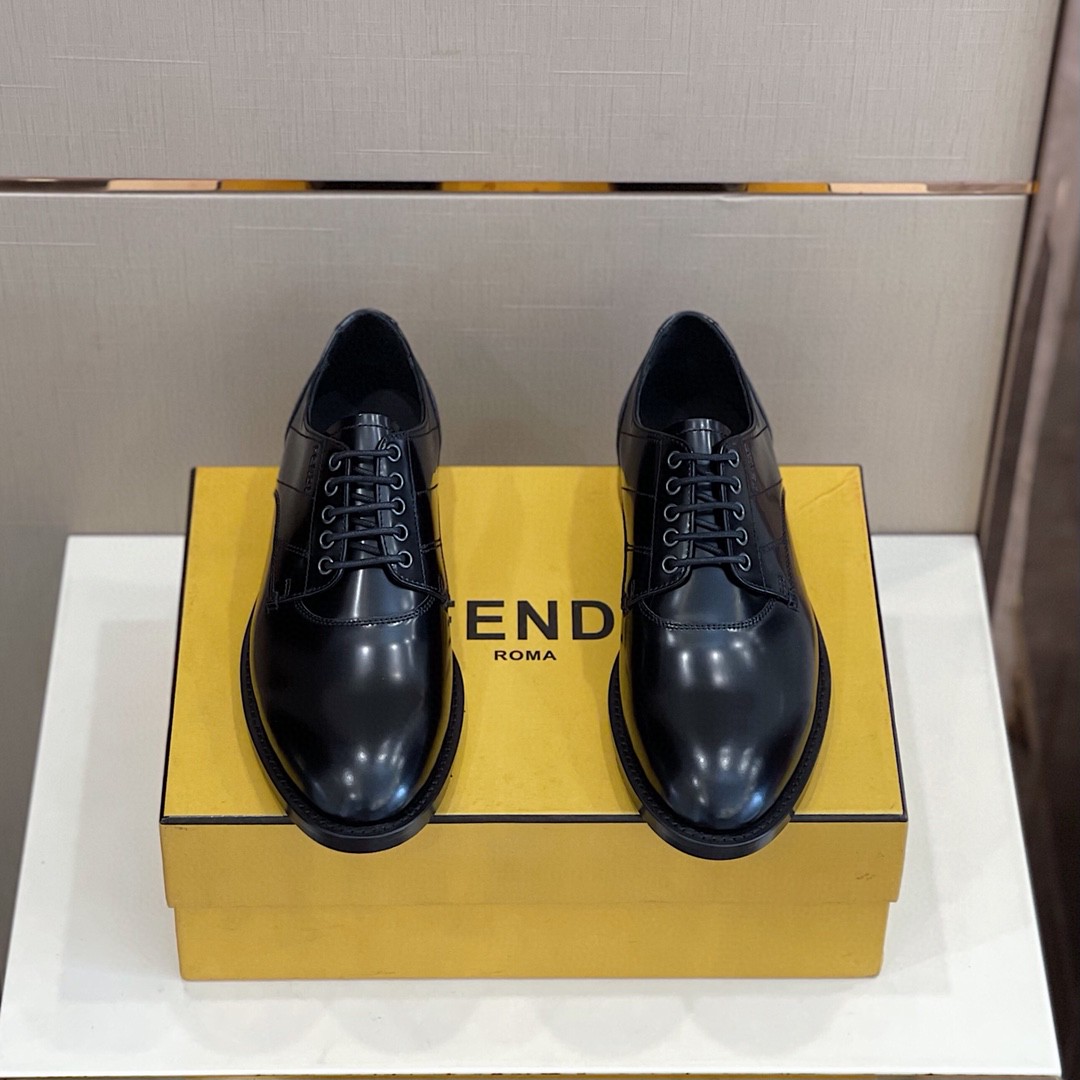 F**di Force Shiny Black Shoes For Men