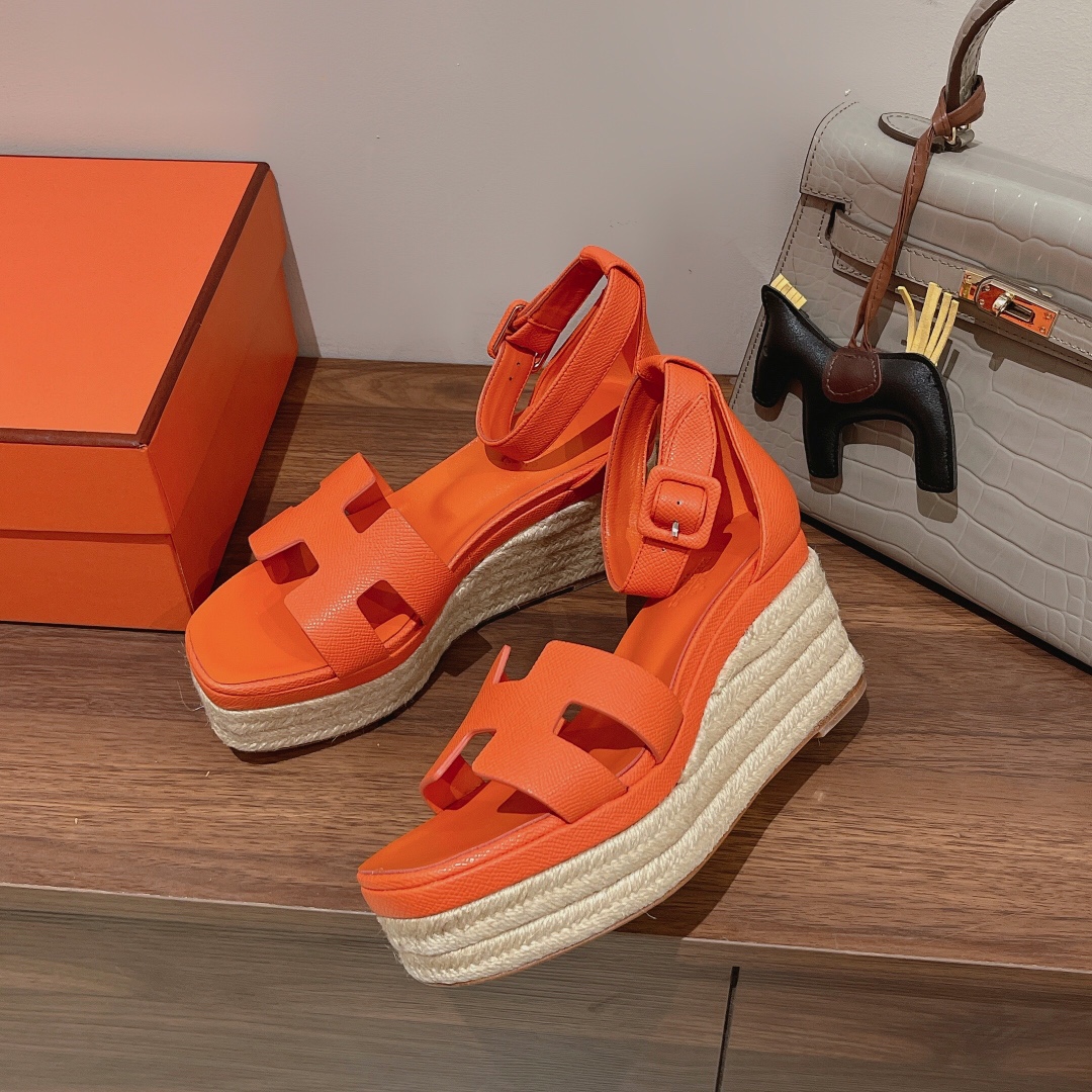 H**me5 Doll 40 Espadrilles Orange For Women 1.6in/4cm