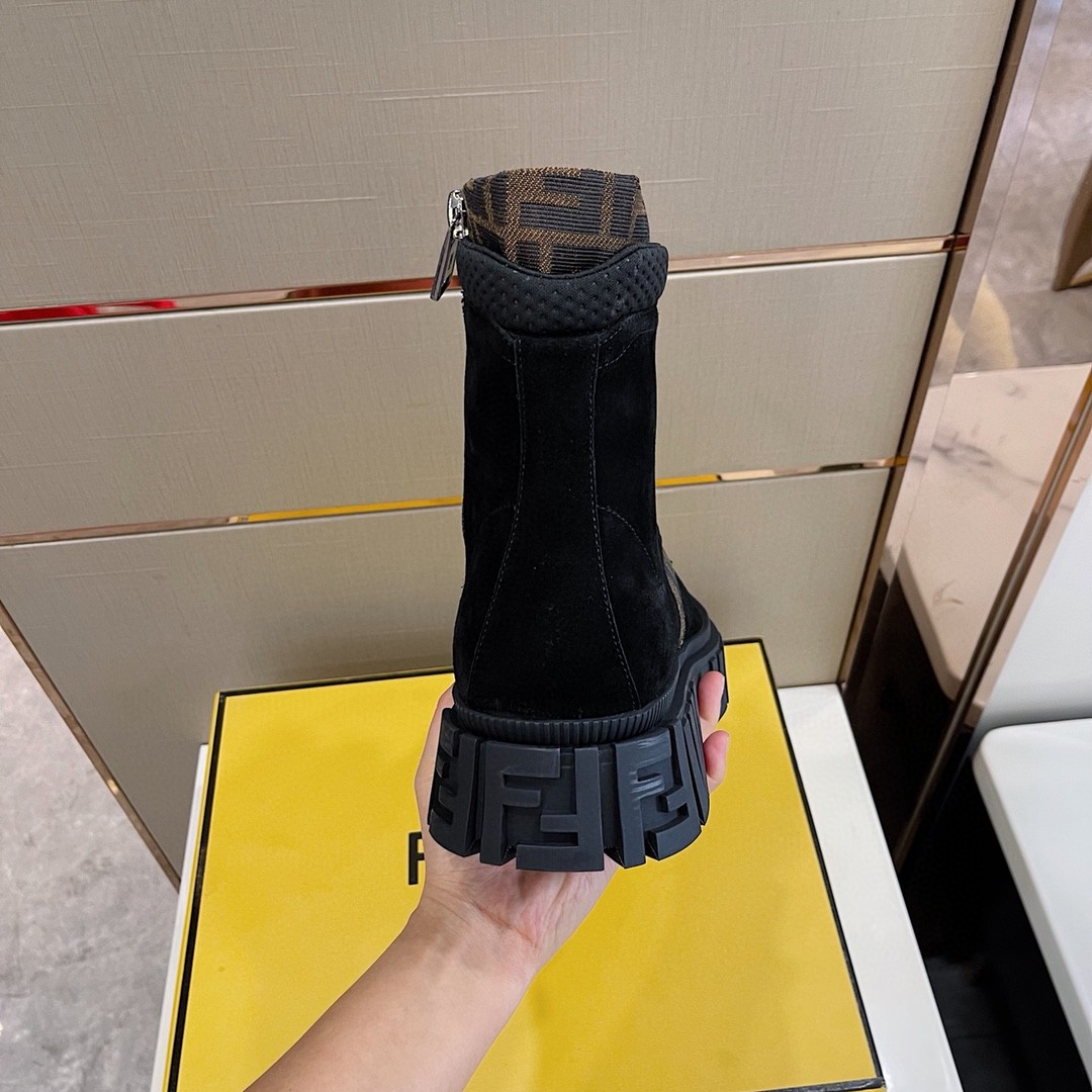 F**di Force High Tops Boots Brown For Men 7U1458