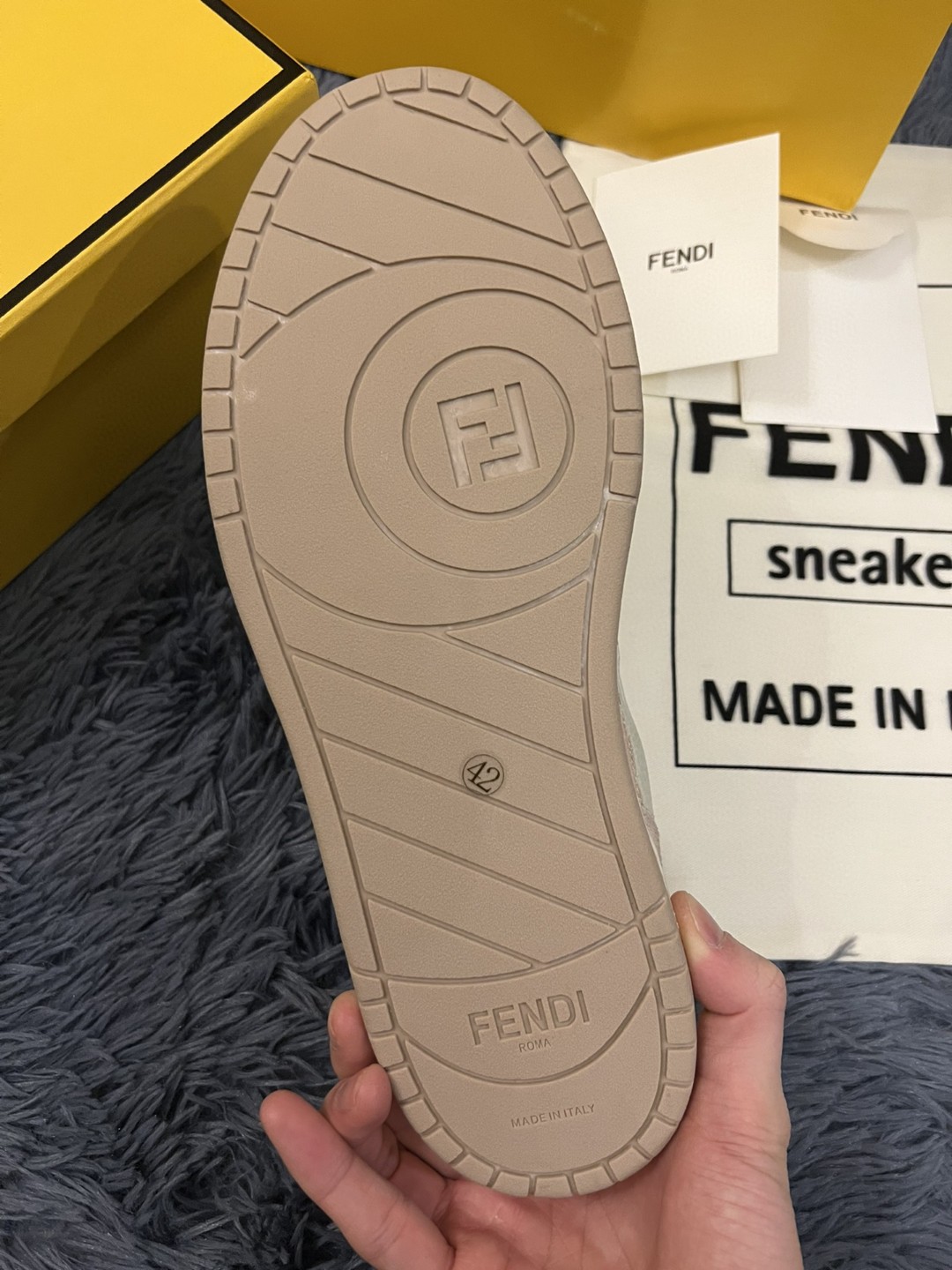 F**di Match Low Tops Sneakers Beige/Brown For Men 7E1493