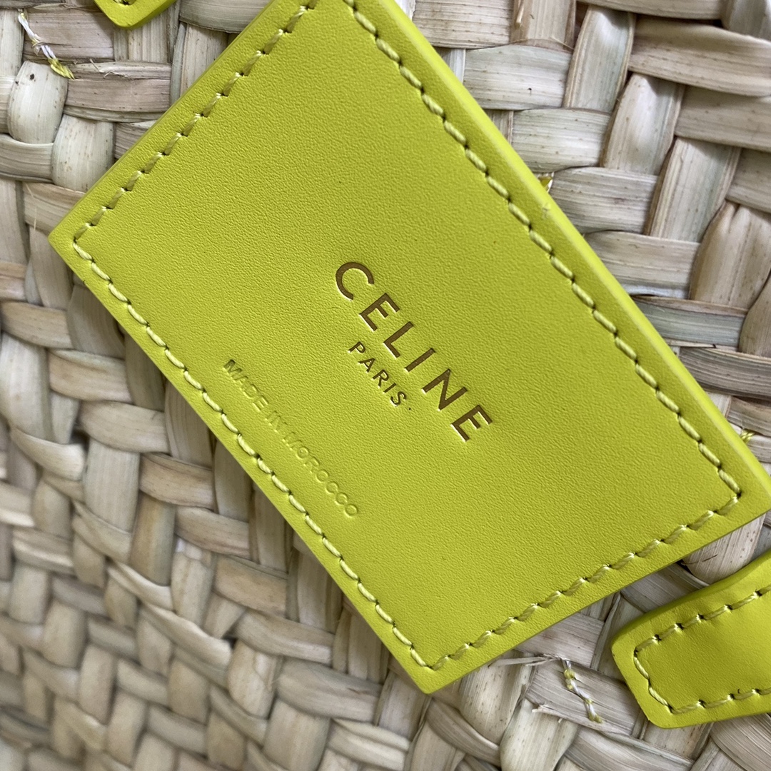Ce1i*e Teen Triomphe Ce1i*e Classic Panier In Palm Leaves And Lizard Yellow For Women 8in/20cm 194004EH4.11CT