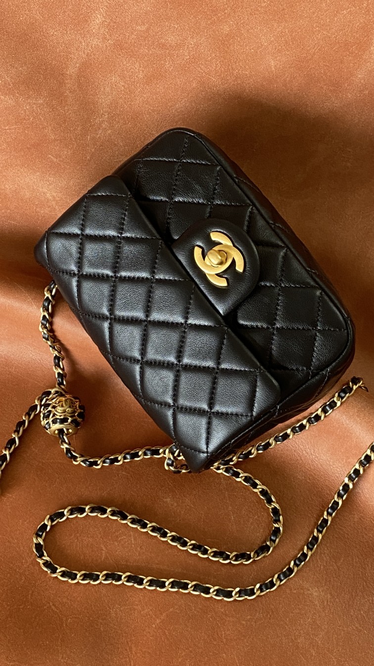 Ch**el Classic Bag Black For Women, Women’s Bags 7.1in/18cm