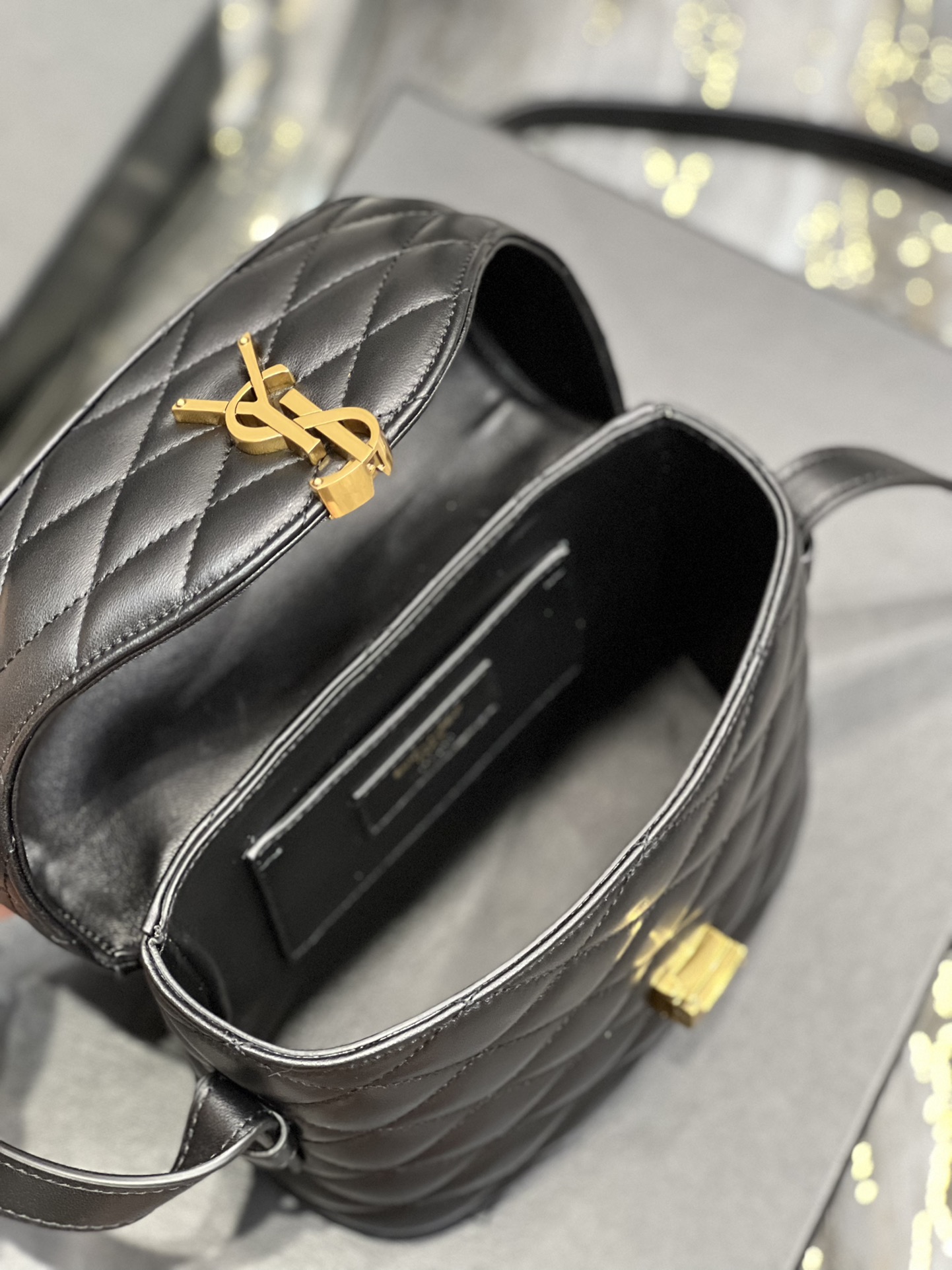 Sa1nt Lau*nt June Box Bag Black For Women, Women’s Bags 7.5in/19cm Y51 7100801EL071000