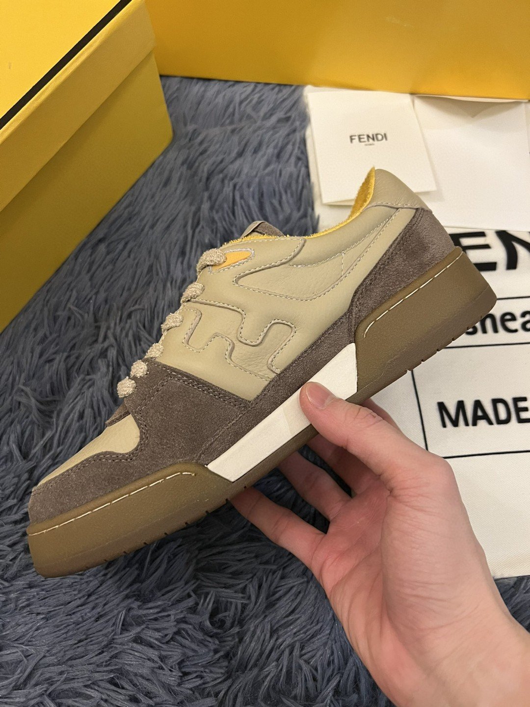 F**di Match Low Tops Sneakers Beige For Men 7E1493AHH2F1FHU