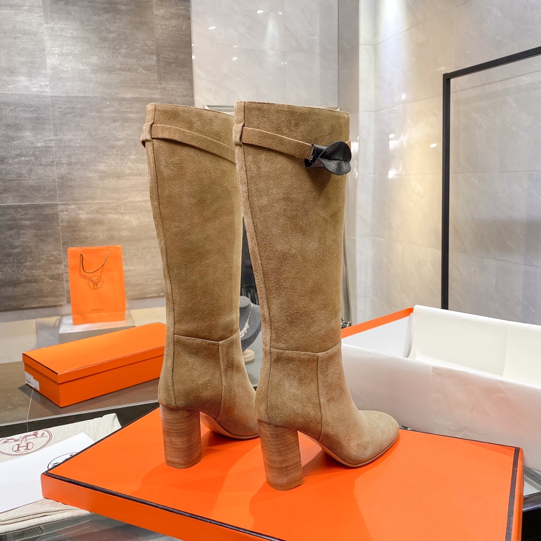 H**me5 High Heel Boots Brown For Women 3.54in/9cm