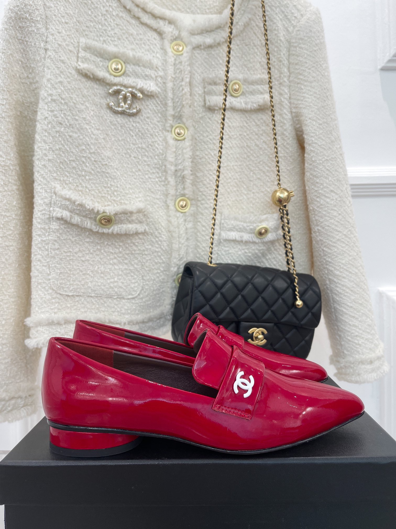 Ch**el Women’s Loafer With Logo Red For Women